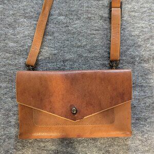 Noonday Collection Rustic Leather Wallet Versatile Camel Belt Crossbody
